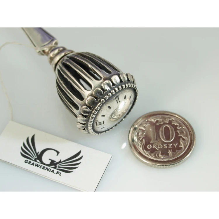 SPOON WITH RATTLE - SILVER - Holy Baptism Souvenir - SRB018 pattern