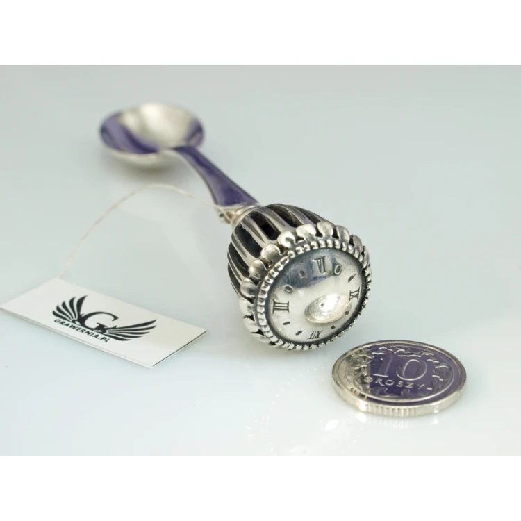 SPOON WITH RATTLE - SILVER - Holy Baptism Souvenir - SRB018 pattern