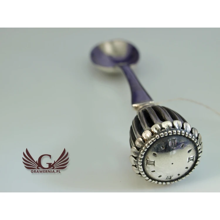SPOON WITH RATTLE - SILVER - Holy Baptism Souvenir - SRB018 pattern