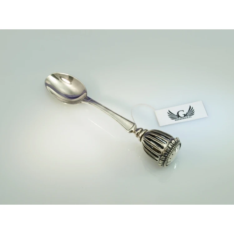 SPOON WITH RATTLE - SILVER - Holy Baptism Souvenir - SRB018 pattern