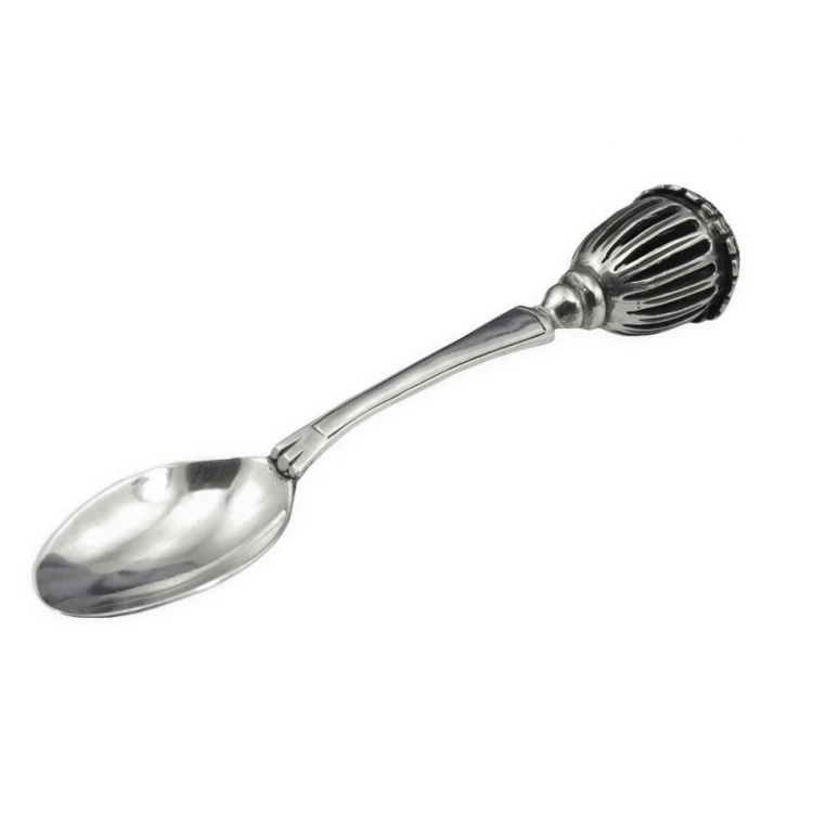 SPOON WITH RATTLE - SILVER - Holy Baptism Souvenir - SRB018 pattern