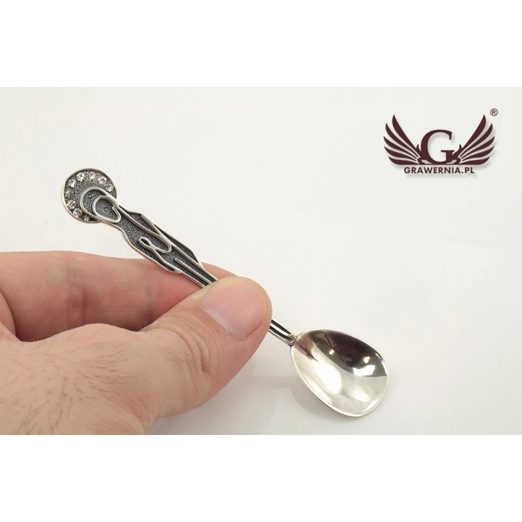 SPOON WITH THE IMAGE OF THE VIRGIN MARY - SILVER - Holy Baptism Souvenir - pattern SRB015