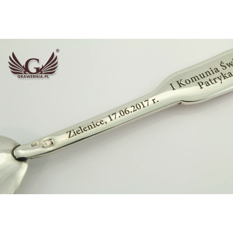 SPOON WITH THE IMAGE OF THE VIRGIN MARY - SILVER - Holy Baptism Souvenir - pattern SRB015