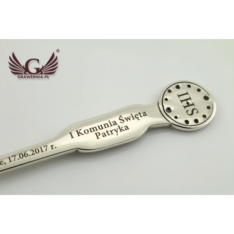 SPOON WITH THE IMAGE OF THE VIRGIN MARY - SILVER - Holy Baptism Souvenir - pattern SRB015
