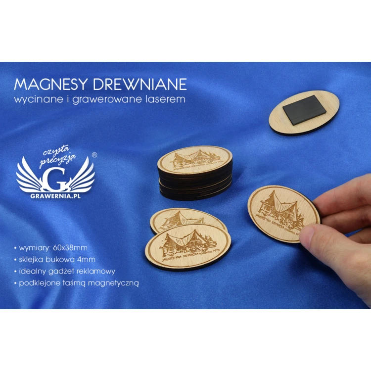 Wooden magnets with custom engraving