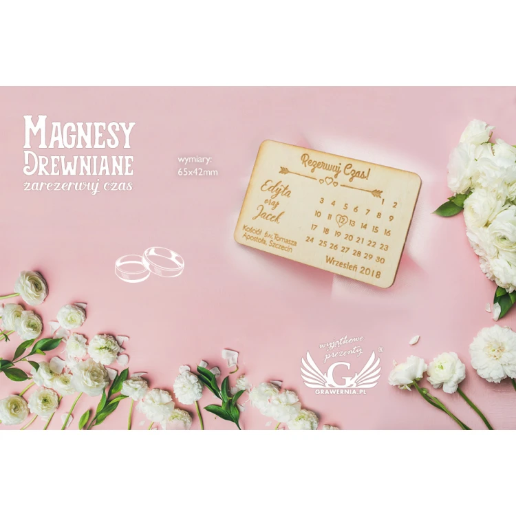Wooden Magnets Reserve Time - Laser Engraved - MGN005