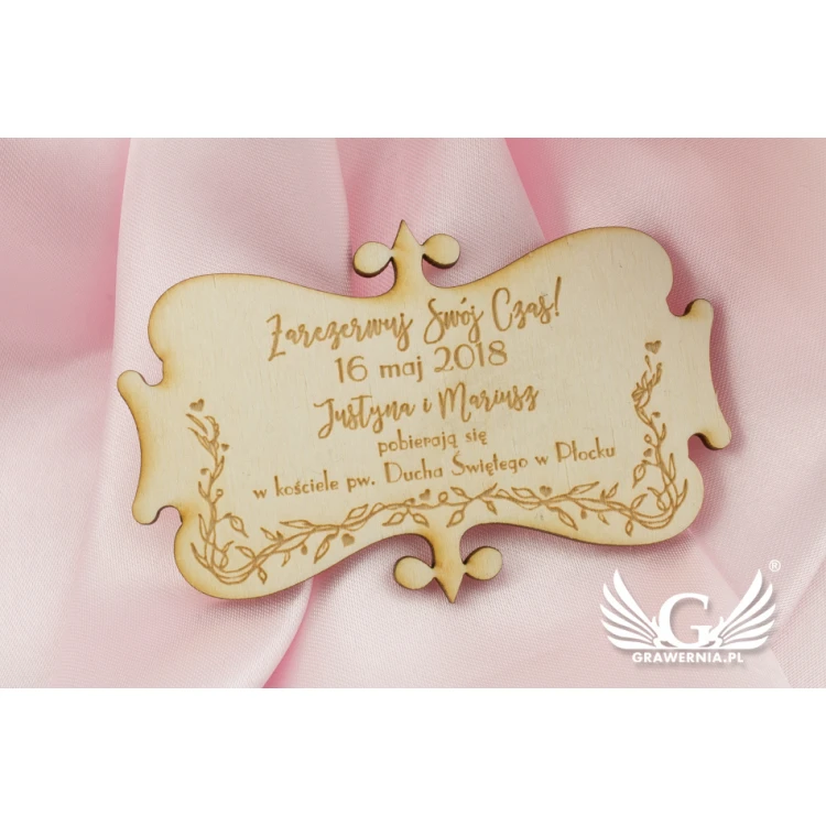 Wooden Magnets Reserve Time - Laser Engraved - MGN006