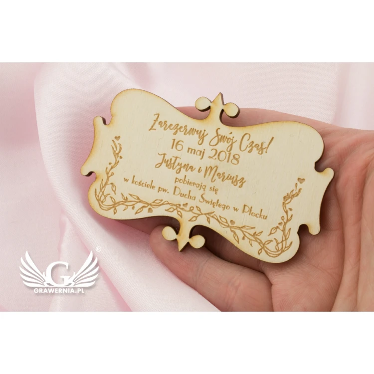 Wooden Magnets Reserve Time - Laser Engraved - MGN006