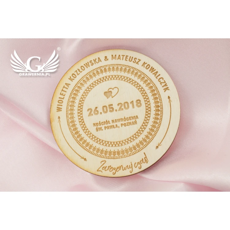 Wooden Magnets Reserve Time - Laser Engraved - MGN009