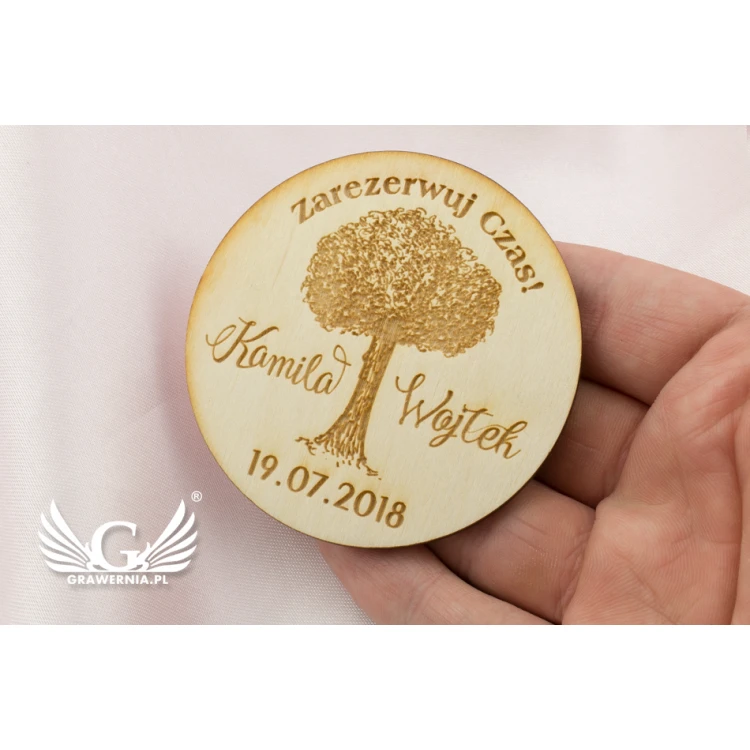 Wooden Magnets Reserve Time - Laser Engraved - MGN011