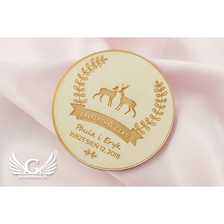 Wooden Magnets Reserve Time - Laser Engraved - MGN012
