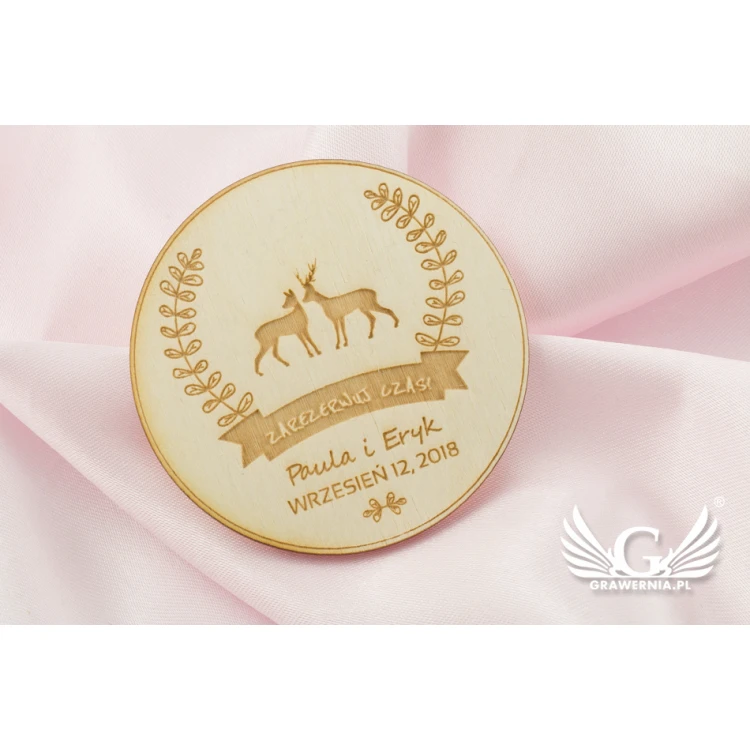Wooden Magnets Reserve Time - Laser Engraved - MGN012