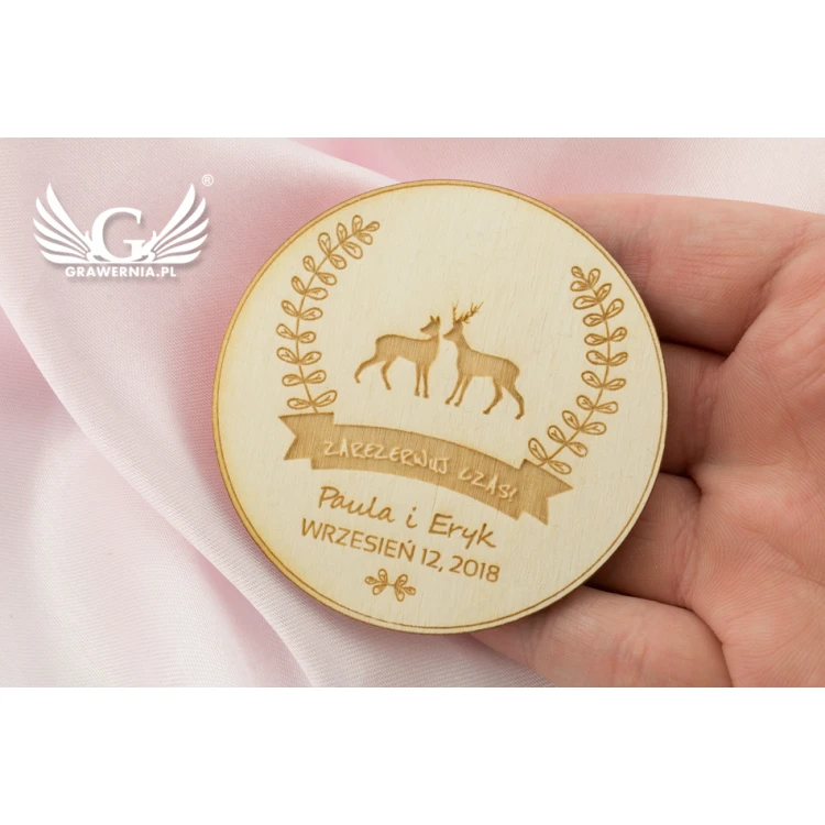 Wooden Magnets Reserve Time - Laser Engraved - MGN012