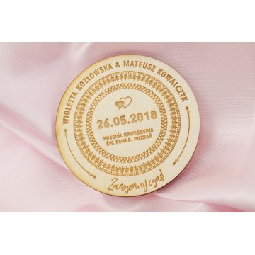 Wooden Magnets Reserve Time - Laser Engraved - MGN009