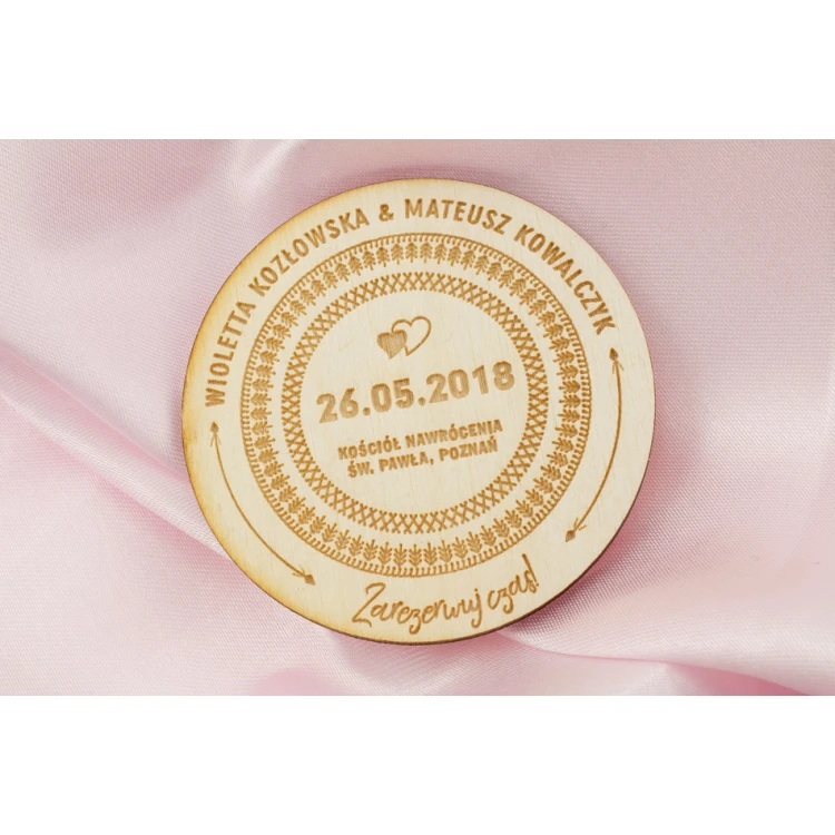 Wooden Magnets Reserve Time - Laser Engraved - MGN009