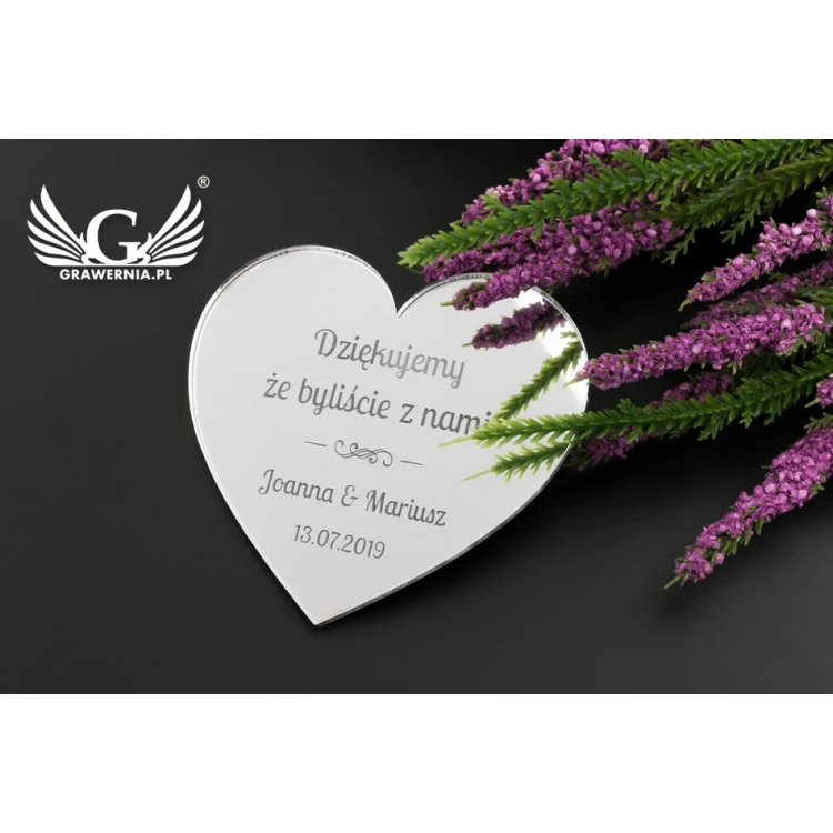 Silver Mirror Magnets - Thank You for Guests - Laser Engraved - MGN017