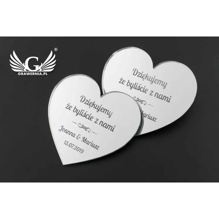 Silver Mirror Magnets - Thank You for Guests - Laser Engraved - MGN017