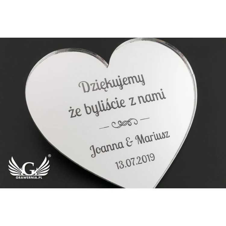 Silver Mirror Magnets - Thank You for Guests - Laser Engraved - MGN017