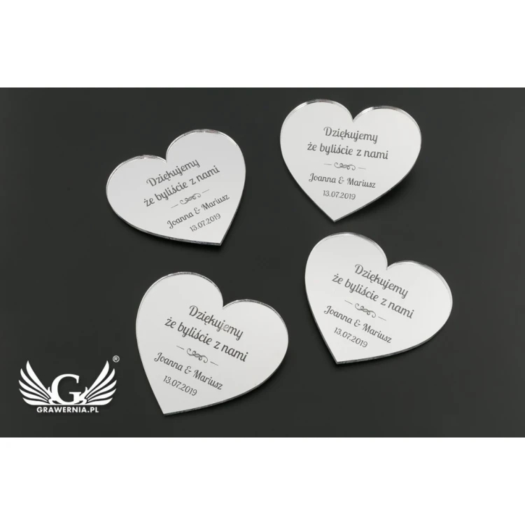 Silver Mirror Magnets - Thank You for Guests - Laser Engraved - MGN017