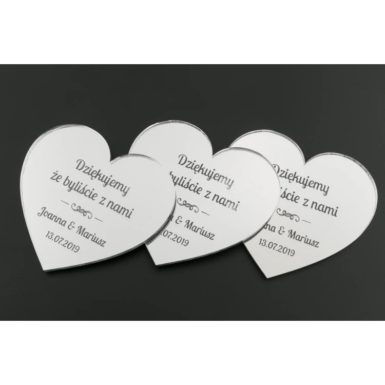 Silver Mirror Magnets - Thank You for Guests - Laser Engraved - MGN017
