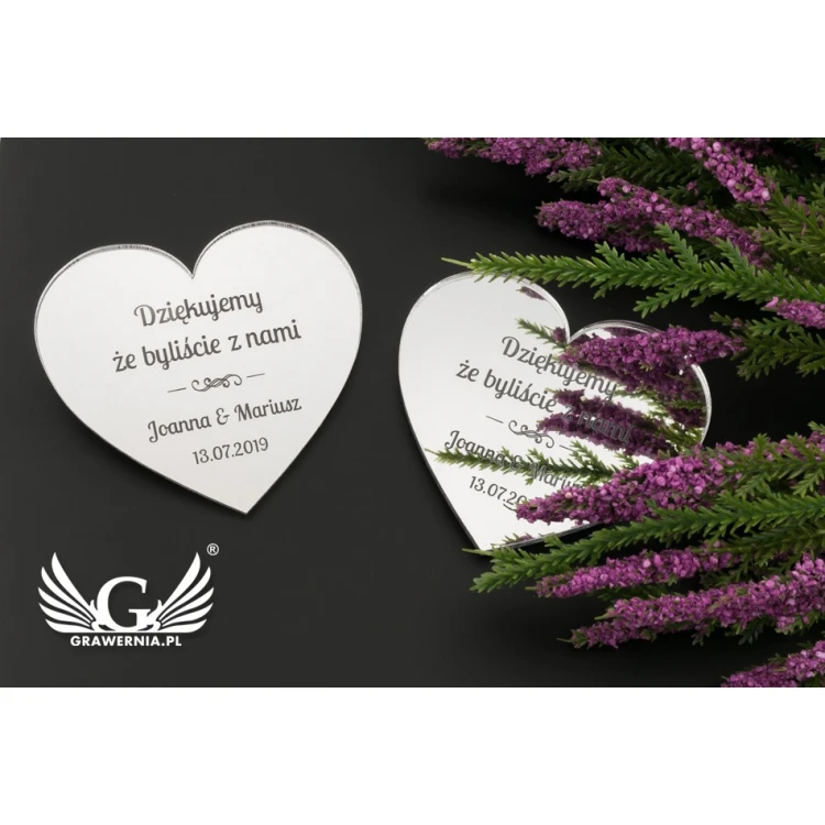 Silver Mirror Magnets - Thank You for Guests - Laser Engraved - MGN017