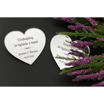 Silver Mirror Magnets - Thank You for Guests - Laser Engraved - MGN017