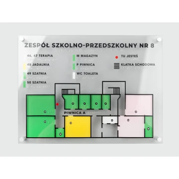 Small Tactile Map with Braille - Plexi and ADA - Size: 430x320mm - TAB528