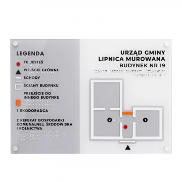 Small Tactile Map with Braille - Plexi and ADA - Size: 420x297mm - TAB534