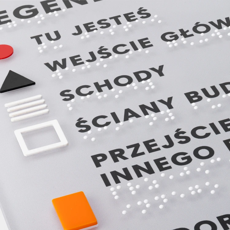 Small Tactile Map with Braille - Plexi and ADA - Size: 420x297mm - TAB534