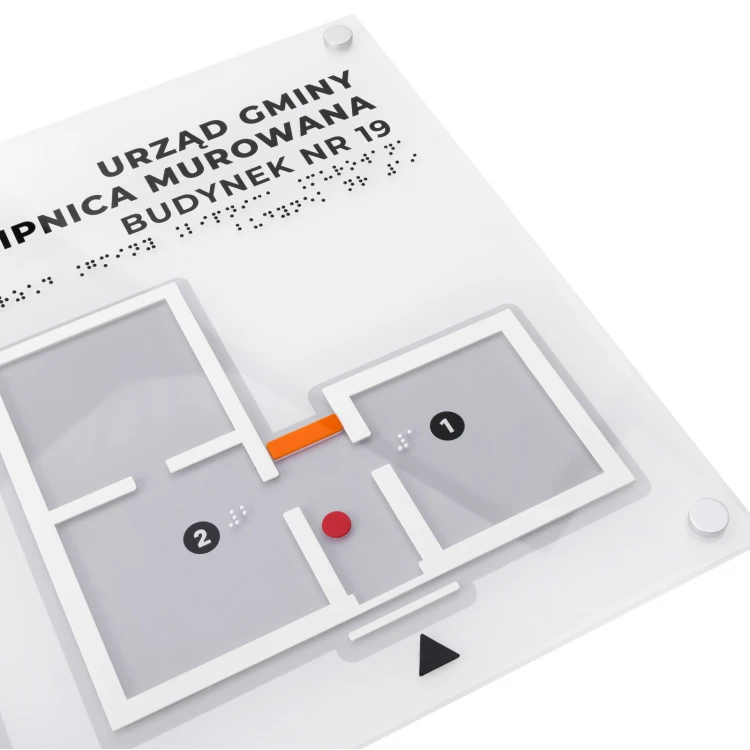 Small Tactile Map with Braille - Plexi and ADA - Size: 420x297mm - TAB534