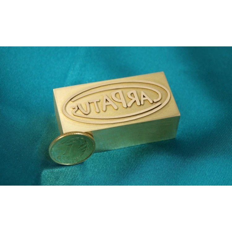 Matrix / Stamp for cold embossing logo on leather - dimensions: 39x19mm