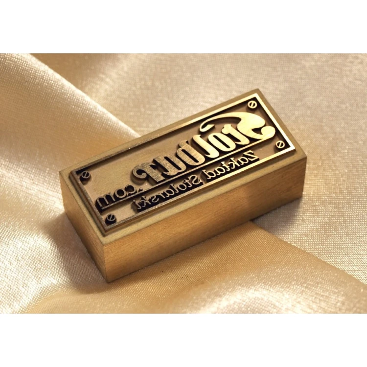 Brass Matrix / Stamp 43x19mm engraving depth about 1.5mm