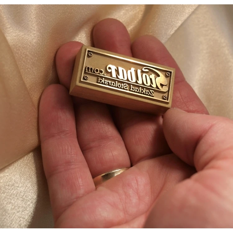 Brass Matrix / Stamp 43x19mm engraving depth about 1.5mm