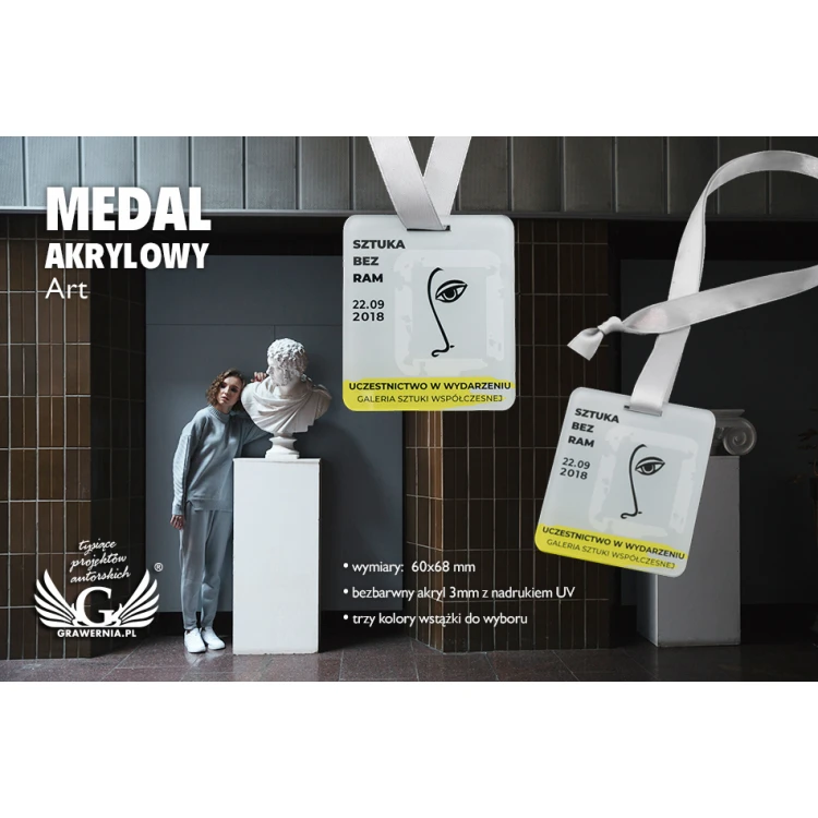 UV Print Acrylic Medal - Art - dimensions: 60x68mm - MGR071