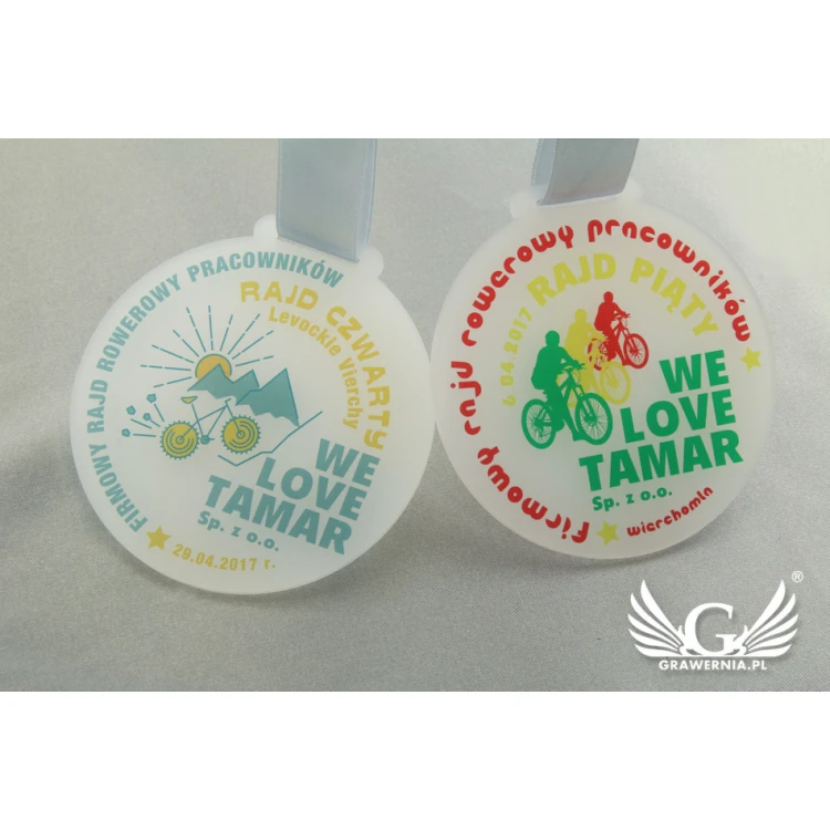 Frosted Acrylic Medal - UV Print - MAK002 - Diameter 40 to 80mm