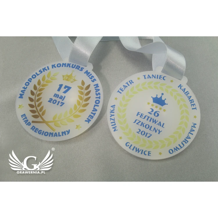 Frosted Acrylic Medal - UV Print - MAK002 - Diameter 40 to 80mm