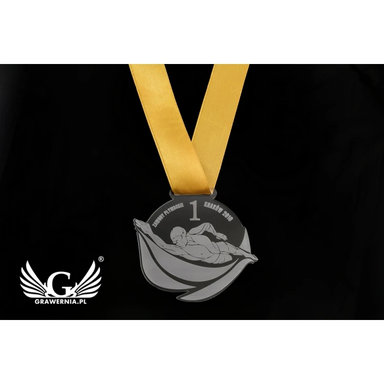 Laser Engraved Acrylic Medal - dimensions: 90x75mm - thickness: 3mm - MGR042