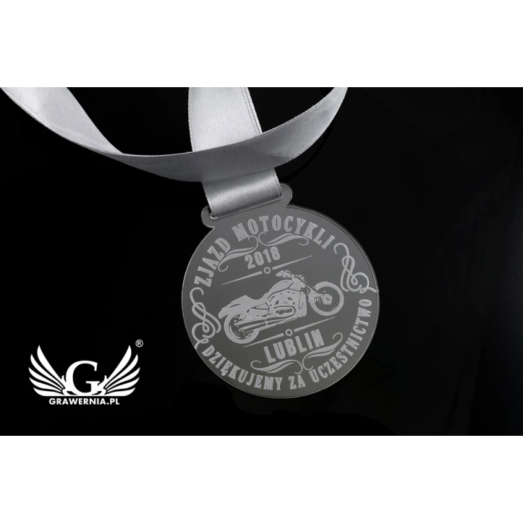 Laser Engraved Acrylic Medal - Diameter: 70mm - Thickness: 3mm - MGR043