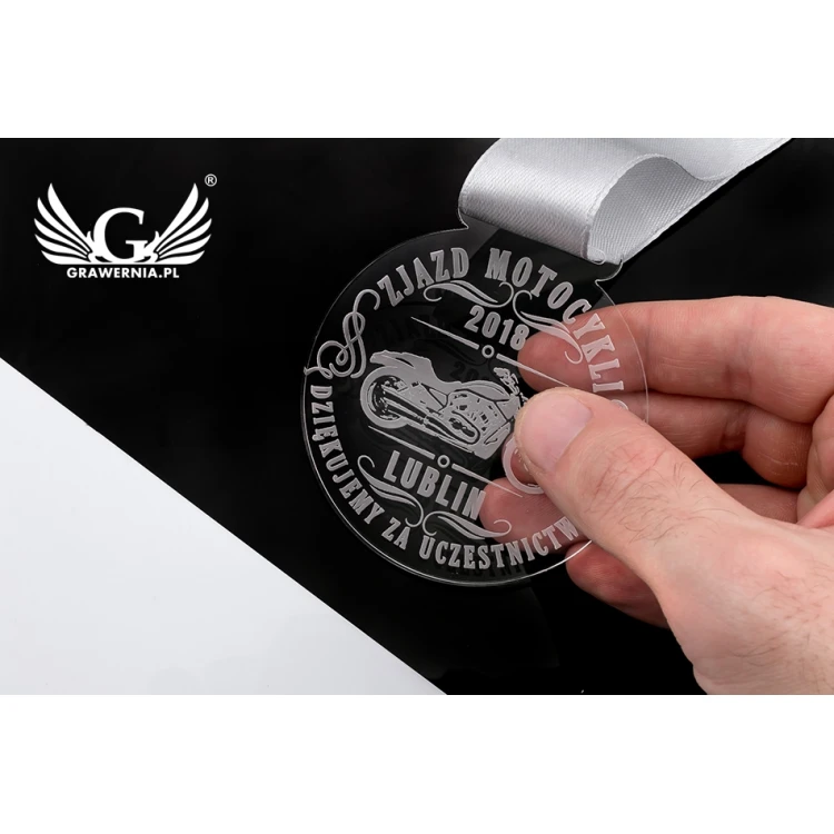 Laser Engraved Acrylic Medal - Diameter: 70mm - Thickness: 3mm - MGR043