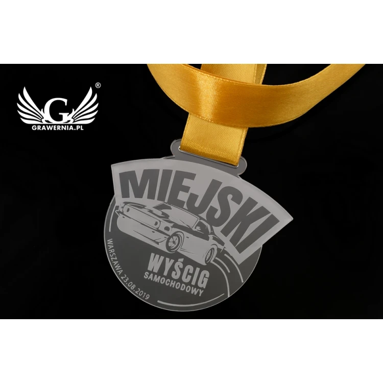 Laser Engraved Acrylic Medal - dimensions: 82x65mm - thickness: 3mm - MGR044