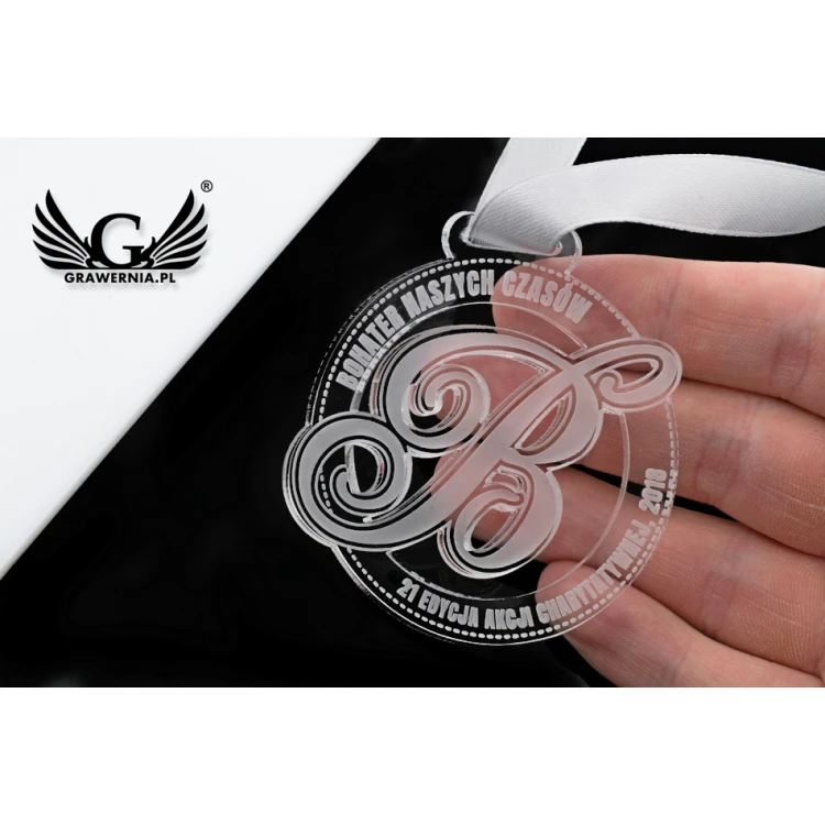 Laser Engraved Acrylic Medal - Diameter: 60mm - Thickness: 3mm - MGR046