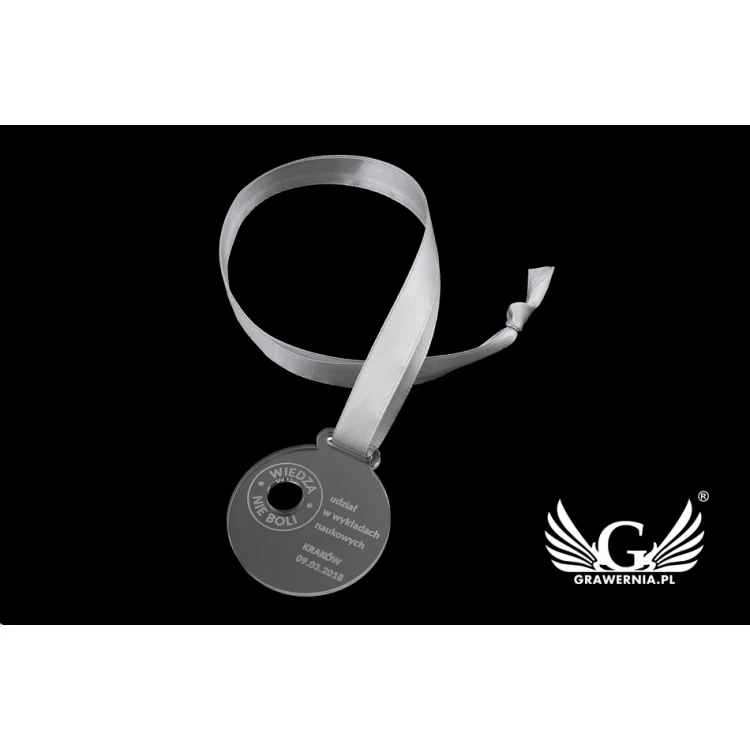 Laser Engraved Acrylic Medal - Diameter: 50mm - Thickness: 3mm - MGR048