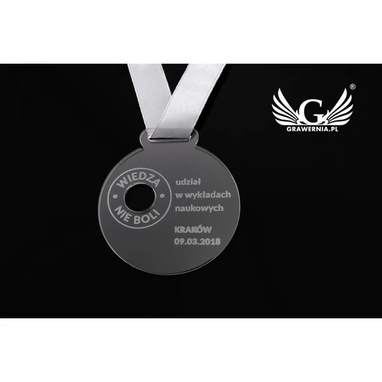 Laser Engraved Acrylic Medal - Diameter: 50mm - Thickness: 3mm - MGR048