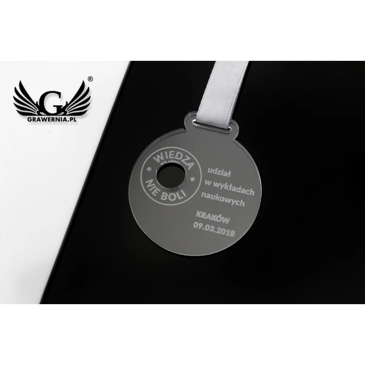 Laser Engraved Acrylic Medal - Diameter: 50mm - Thickness: 3mm - MGR048