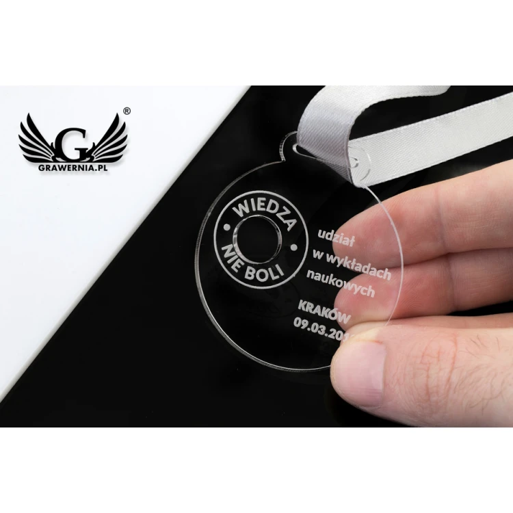 Laser Engraved Acrylic Medal - Diameter: 50mm - Thickness: 3mm - MGR048