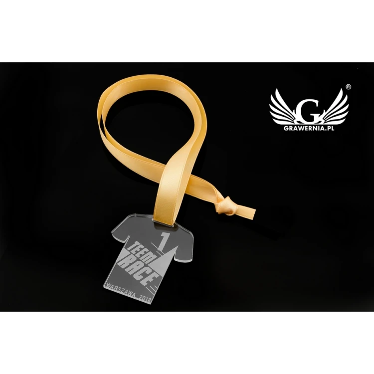Laser Engraved Acrylic Medal - dimensions: 56x61mm - thickness: 3mm - MGR049