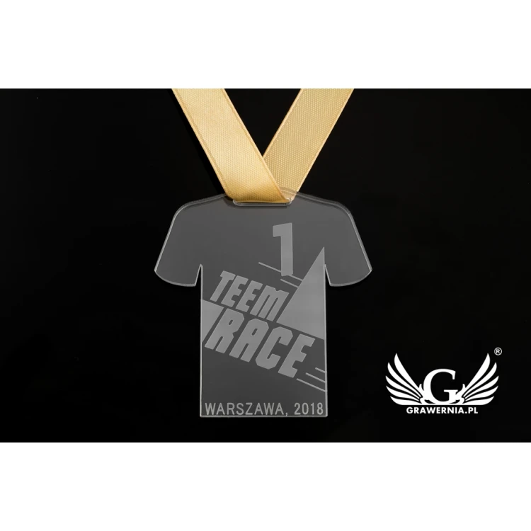 Laser Engraved Acrylic Medal - dimensions: 56x61mm - thickness: 3mm - MGR049