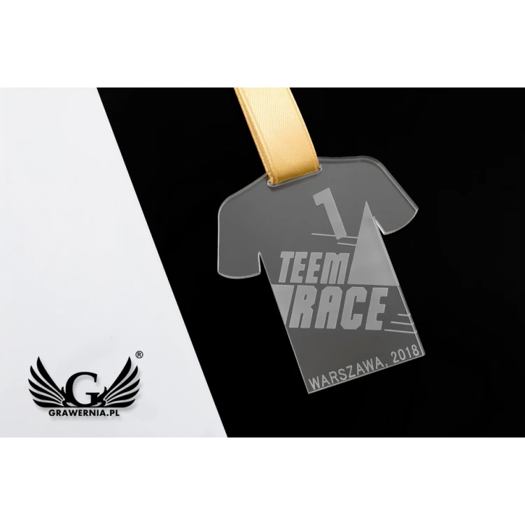Laser Engraved Acrylic Medal - dimensions: 56x61mm - thickness: 3mm - MGR049