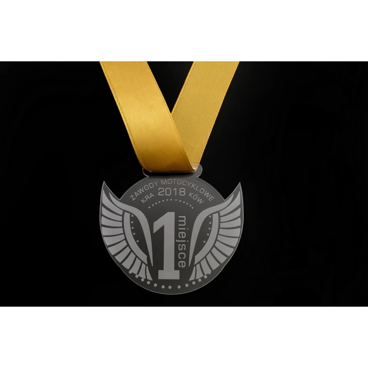 Laser Engraved Acrylic Medal - dimensions: 82x67mm - thickness: 3mm - MGR041