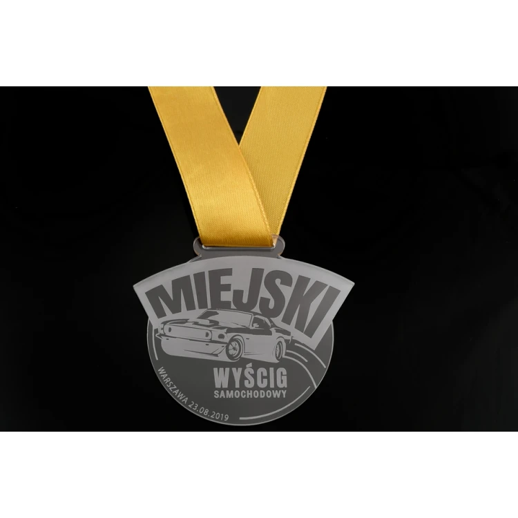 Laser Engraved Acrylic Medal - dimensions: 82x65mm - thickness: 3mm - MGR044